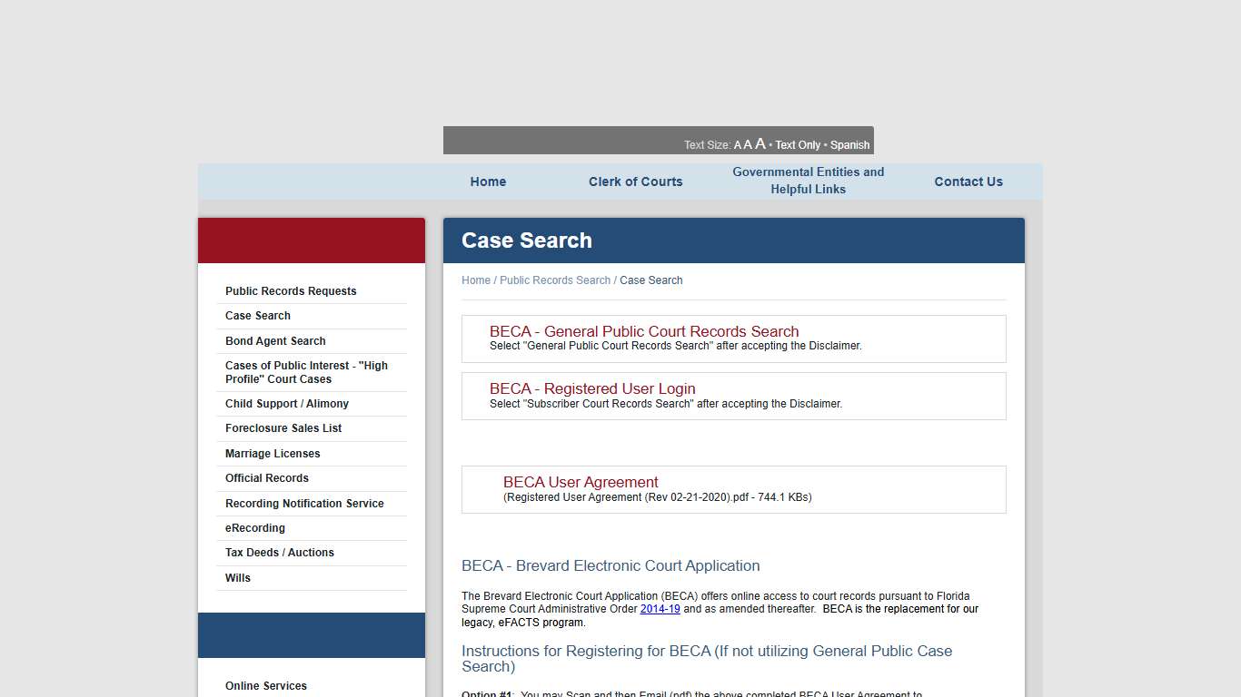 Case Search - Brevard County, Florida - Clerk of the Court